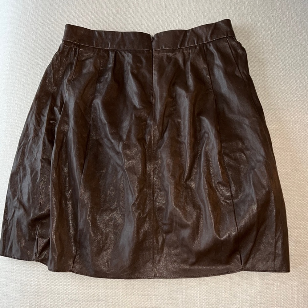 Vince brown leather skirt with pockets